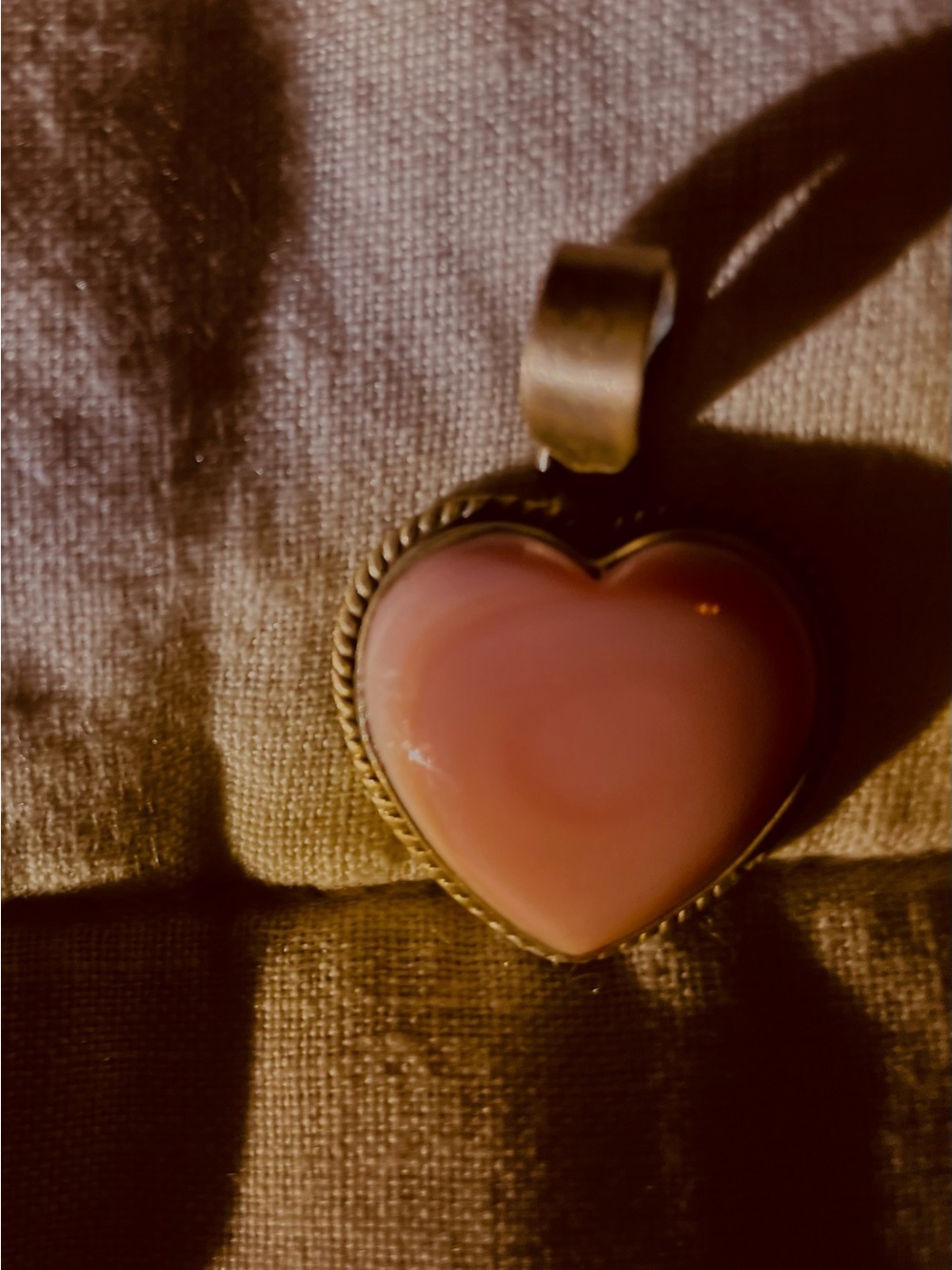 Pink Conch Heart Pendant